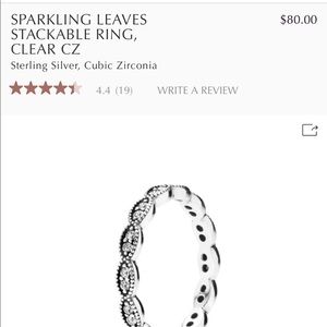 Pandora sparkling leaves size 5